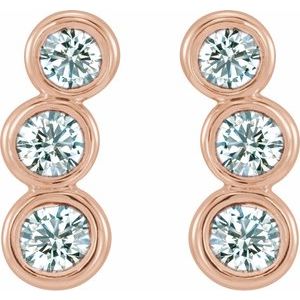 14K Rose Gold 1/2 CTW Natural Diamond Ear Climbers