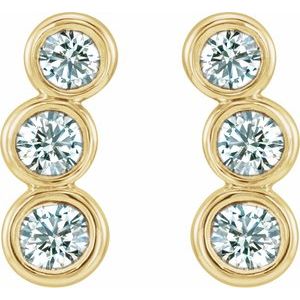 14K Yellow Gold 1/2 CTW Natural Diamond Ear Climbers
