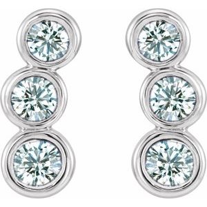 Platinum 1/2 CTW Natural Diamond Ear Climbers – image 2