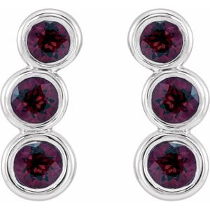 Platinum Natural Mozambique Garnet Ear Climbers – image 2