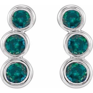 Platinum Lab-Grown Alexandrite Ear Climbers – image 2