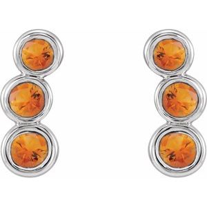 Sterling Silver Natural Citrine Ear Climbers – image 2