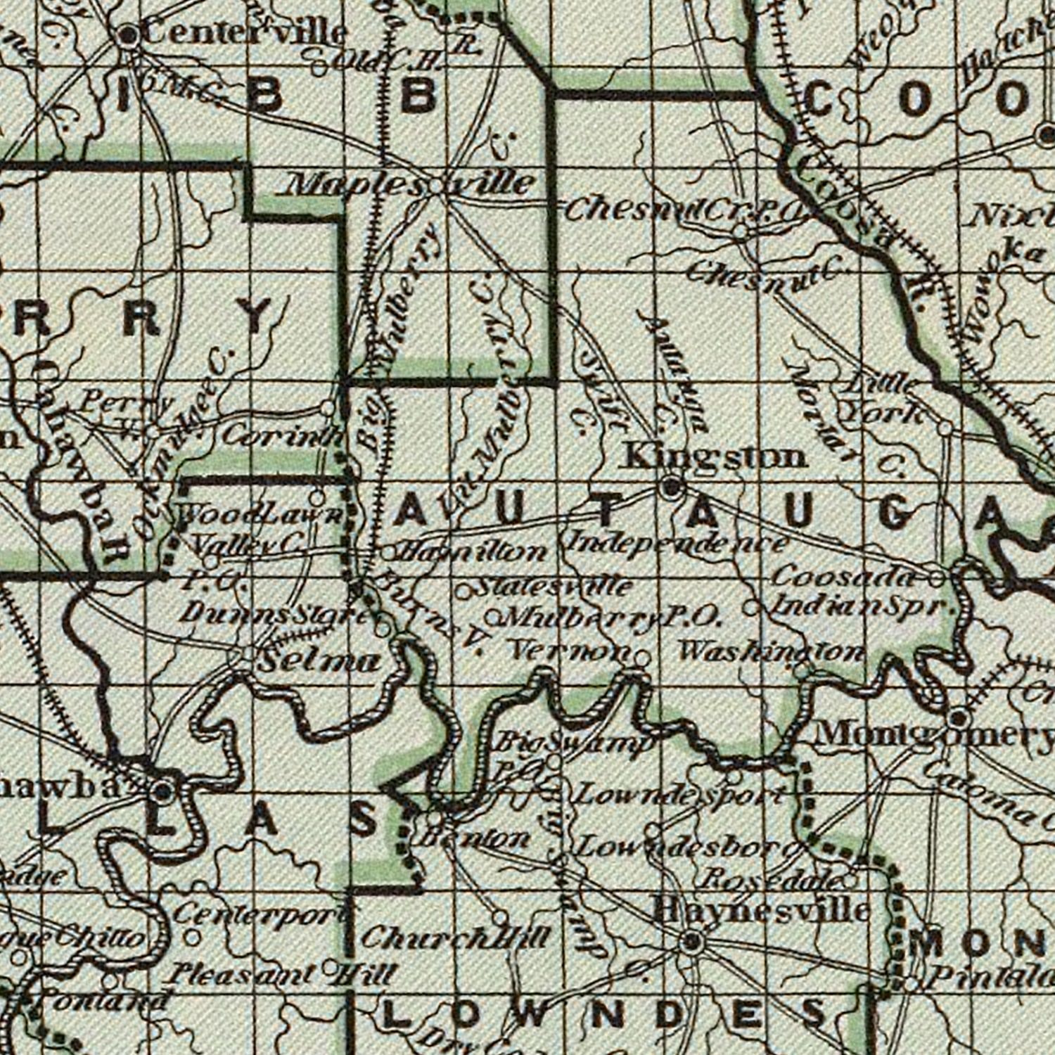 Vintage Map of Alabama 1842