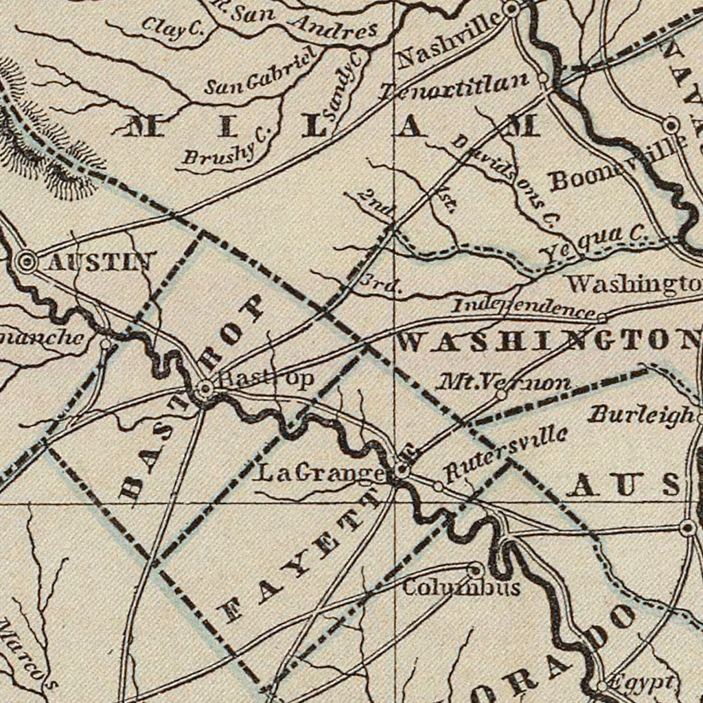 Vintage Map of Texas 1842