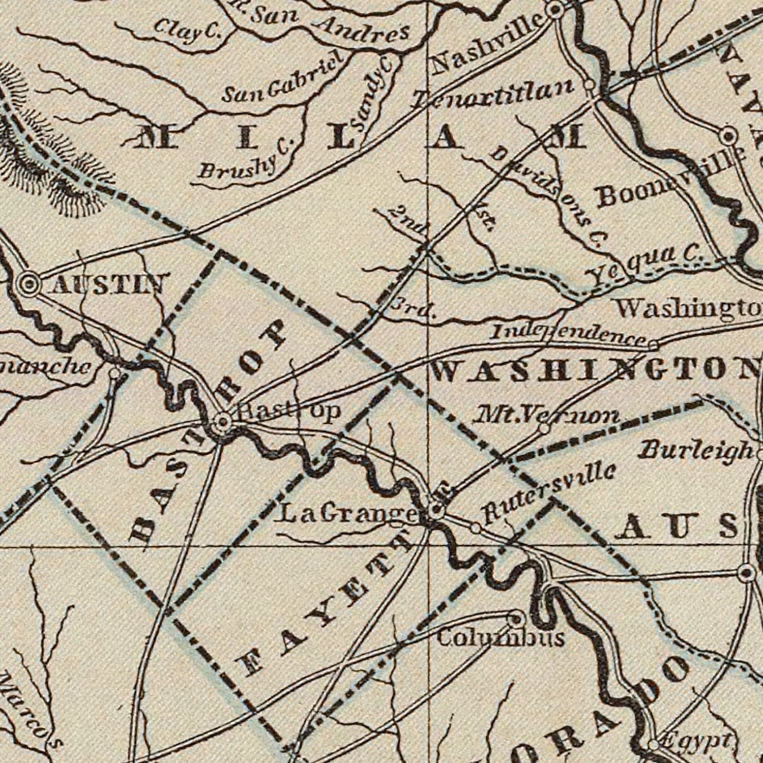 Vintage Map of Texas 1842
