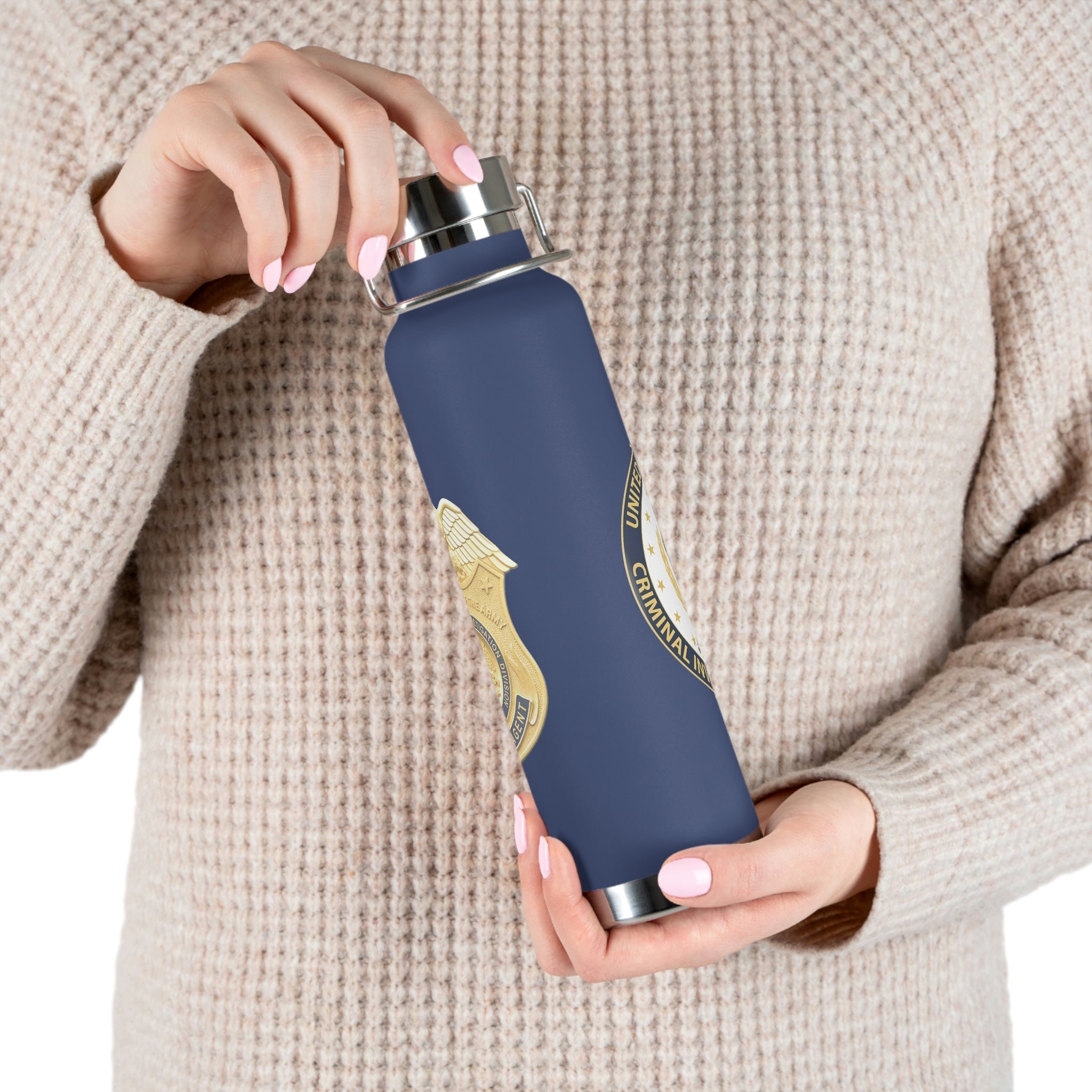 Army CID Badge and Seal - Copper Vacuum Insulated Bottle, 22oz