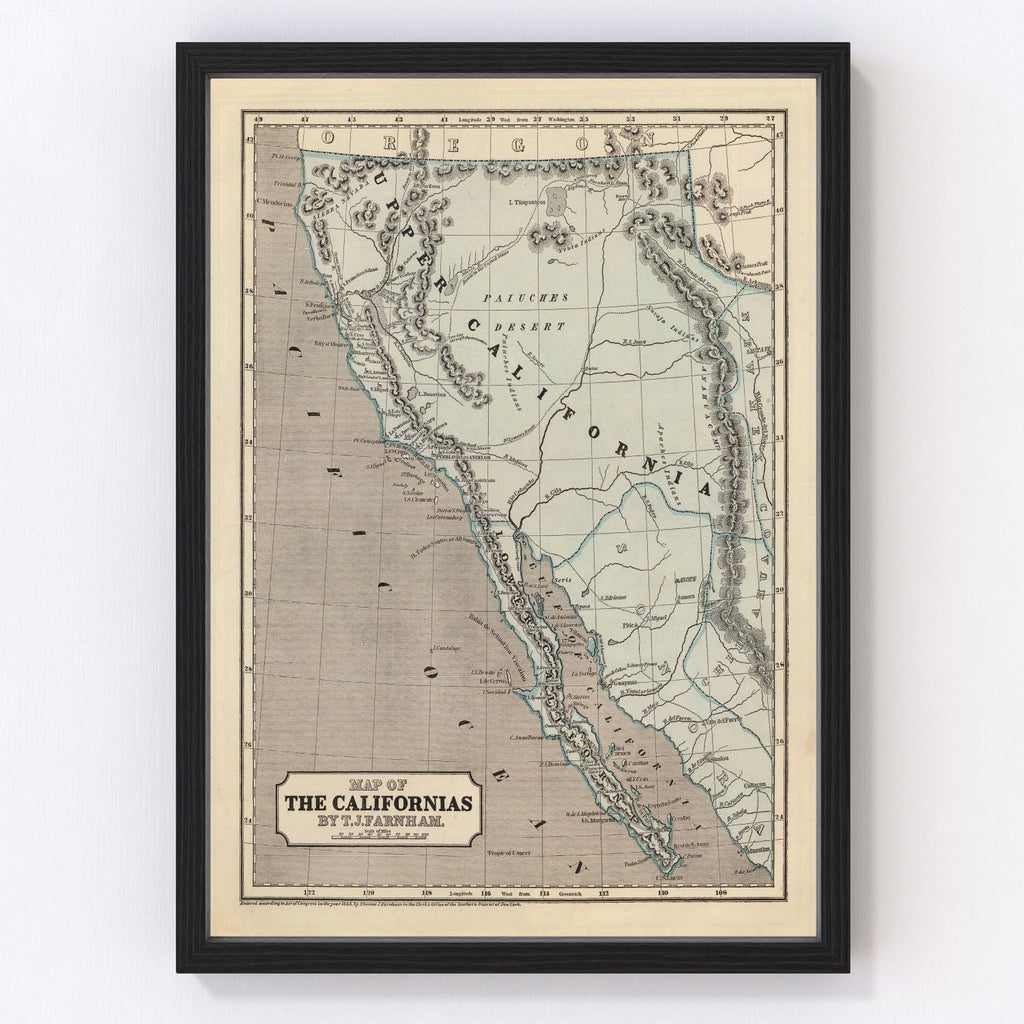 Vintage Map of California 1842