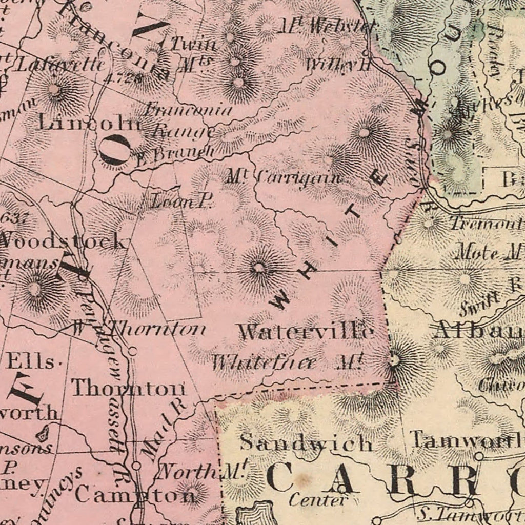 Vintage Map of New Hampshire 1861