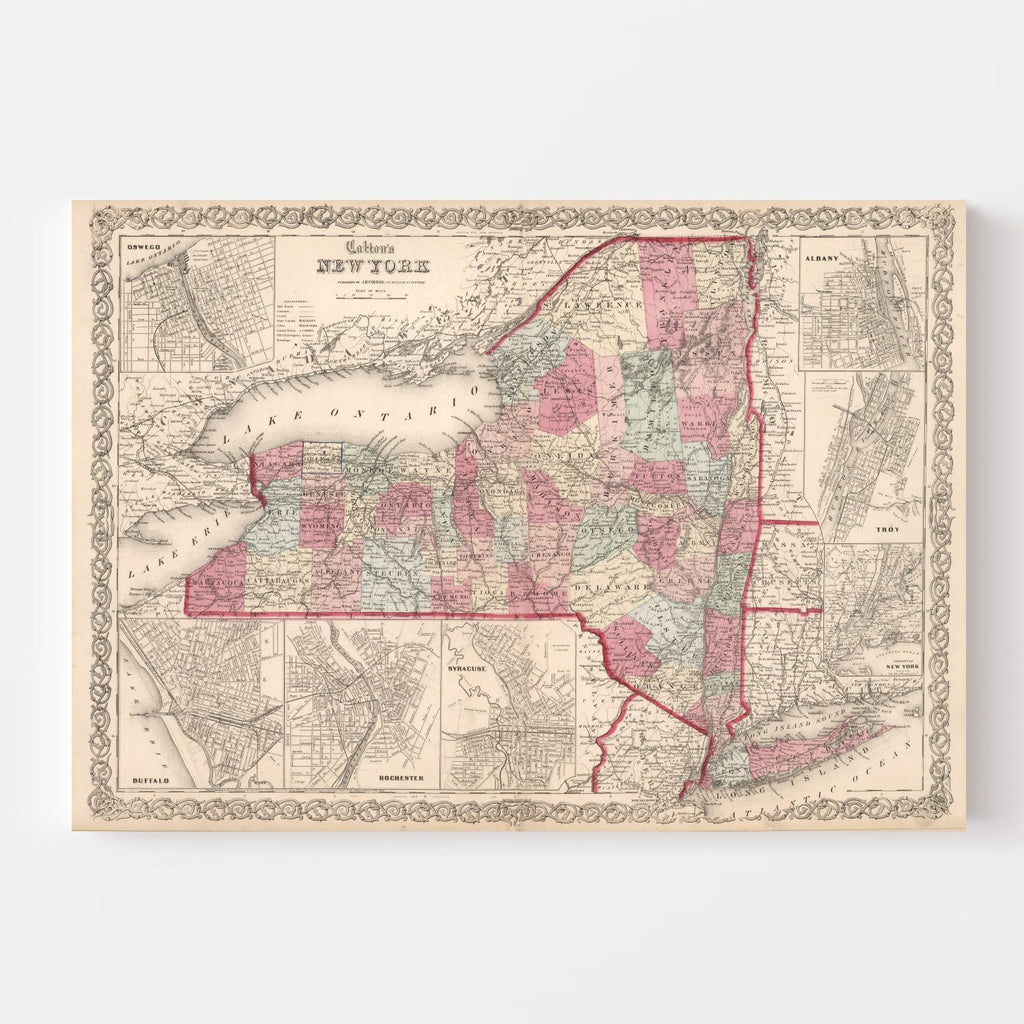 Vintage Map of New York 1861