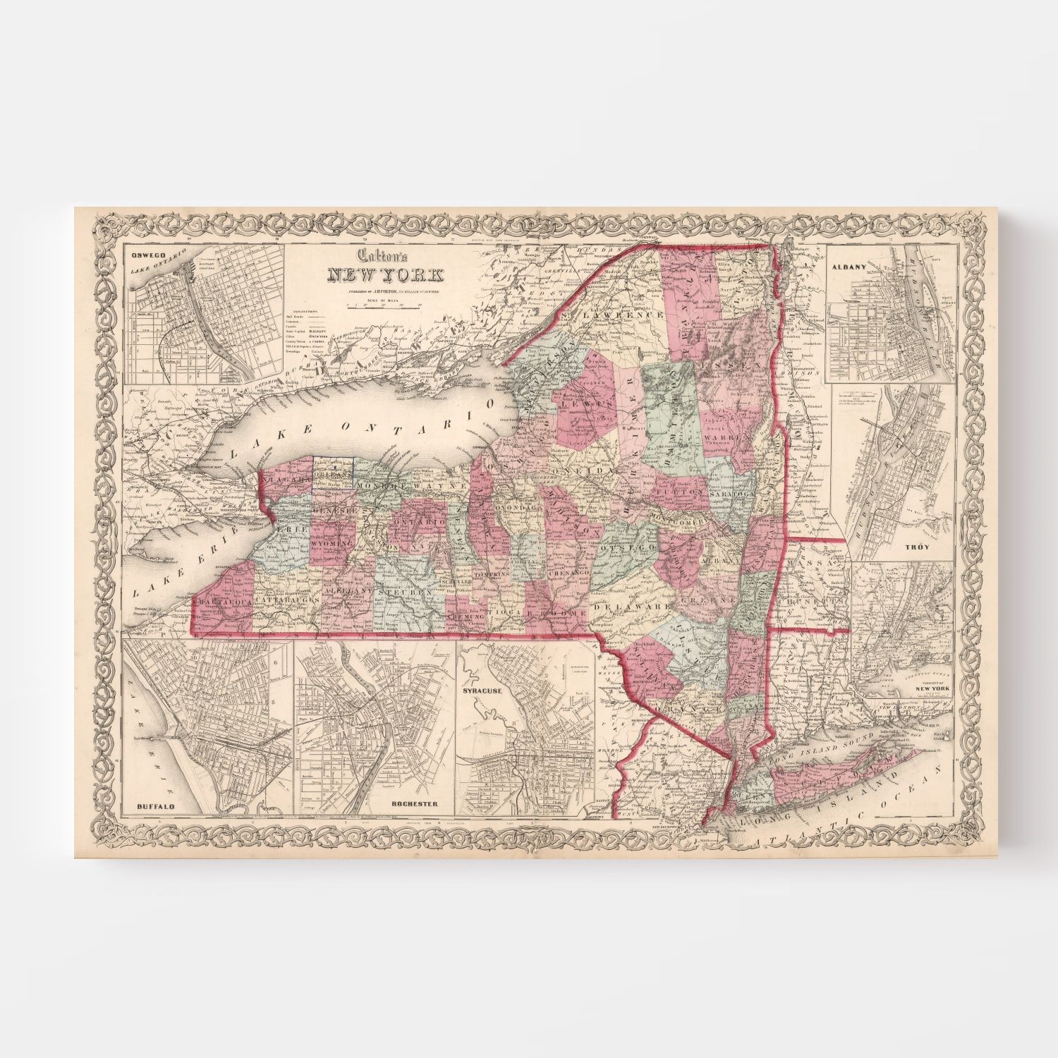 Vintage Map of New York 1861