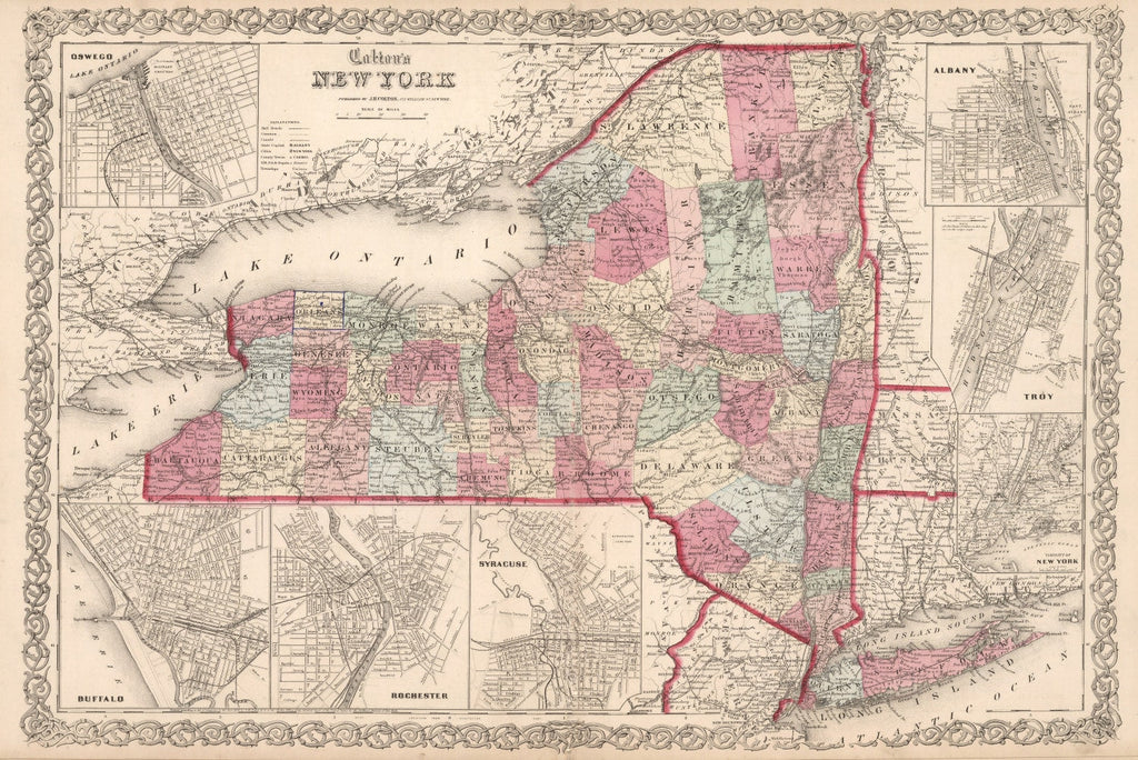 Vintage Map of New York 1861