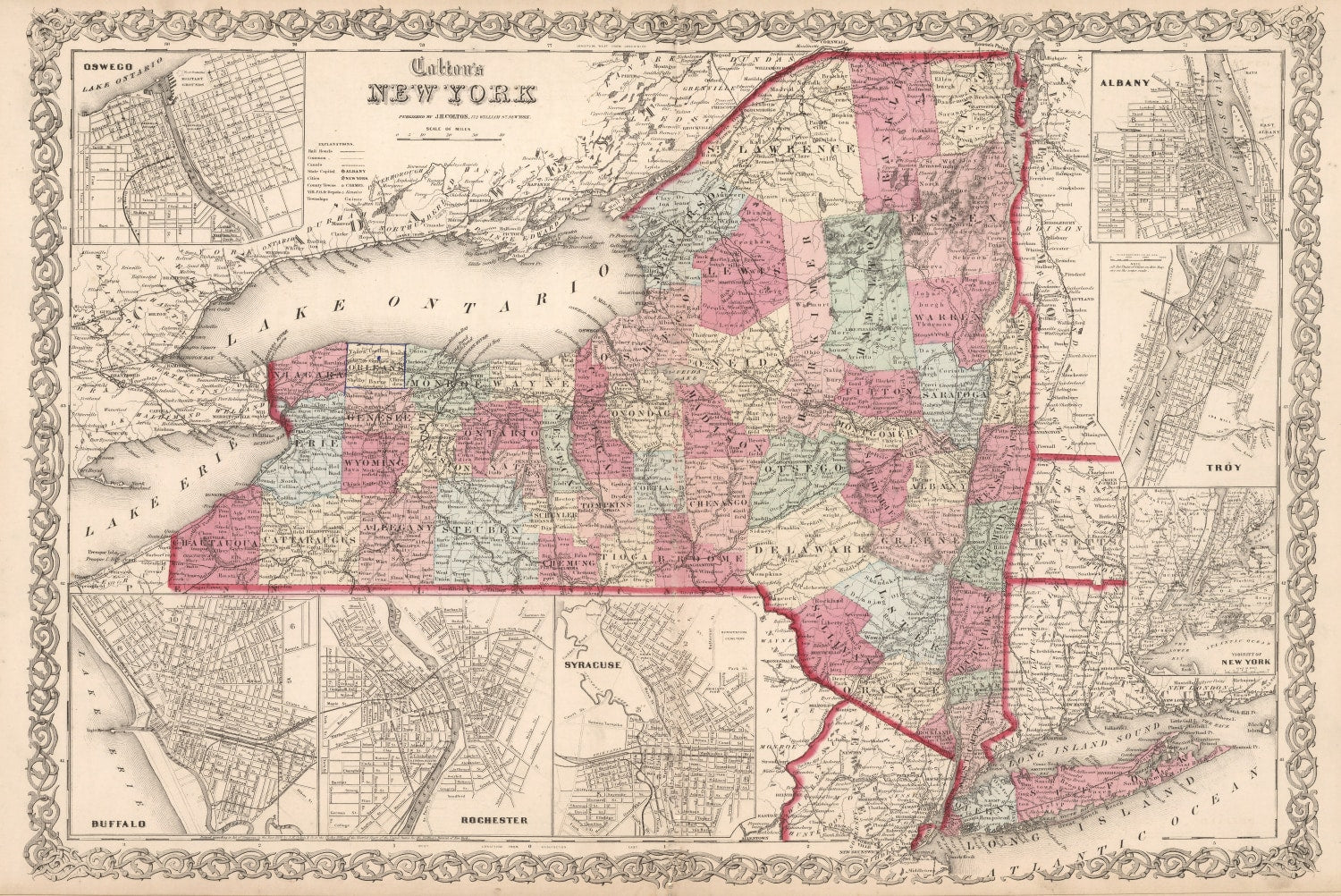 Vintage Map of New York 1861