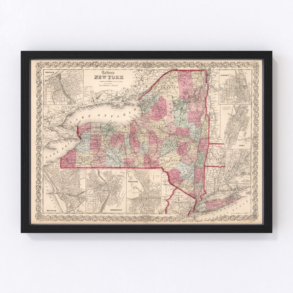 Vintage Map of New York 1861