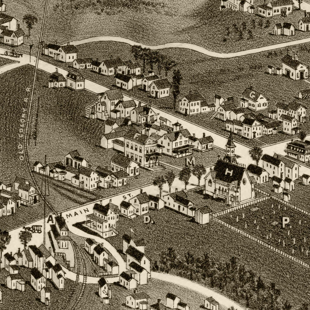 Vintage Map of Hyannis, Massachusetts 1884