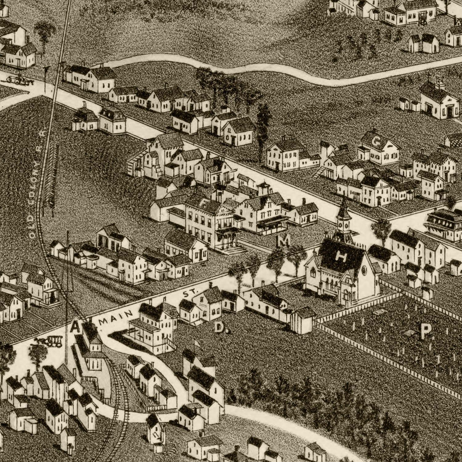 Vintage Map of Hyannis, Massachusetts 1884