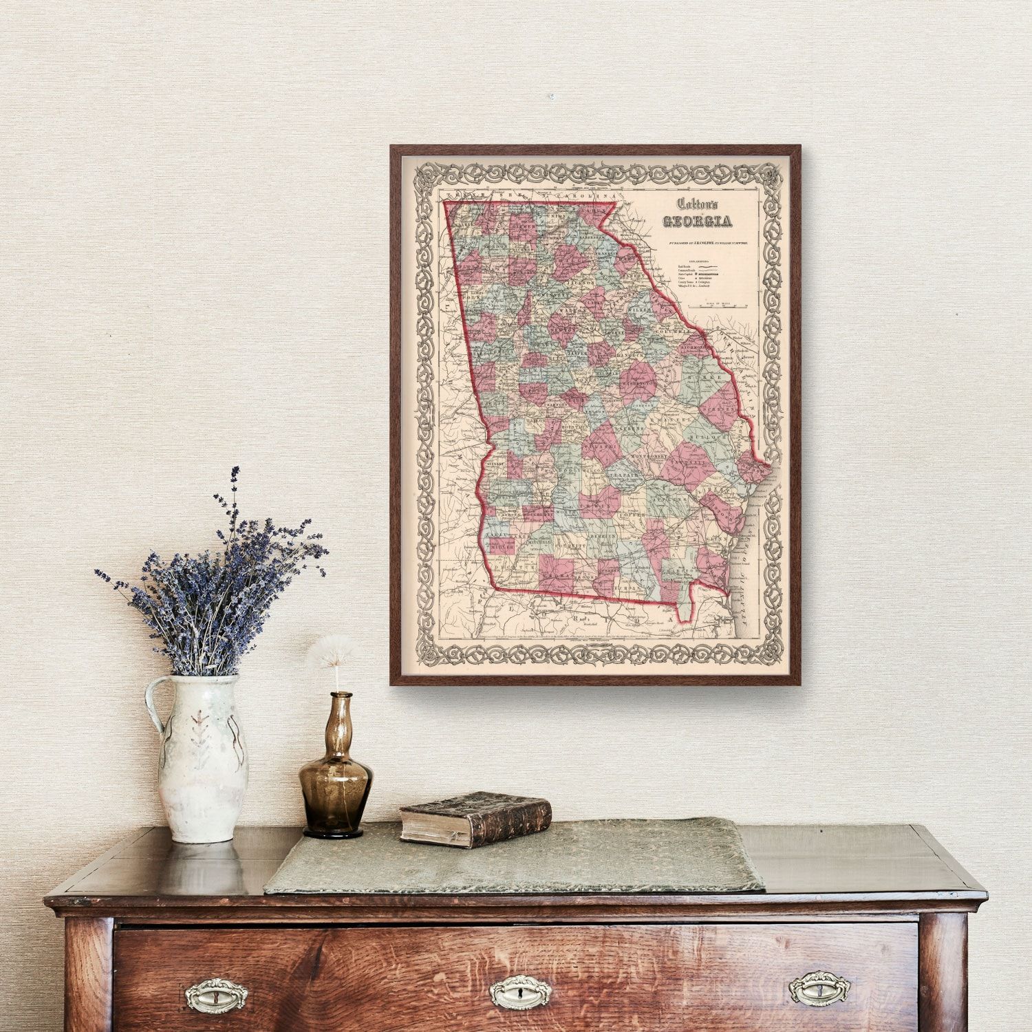 Vintage Map of Georgia 1861