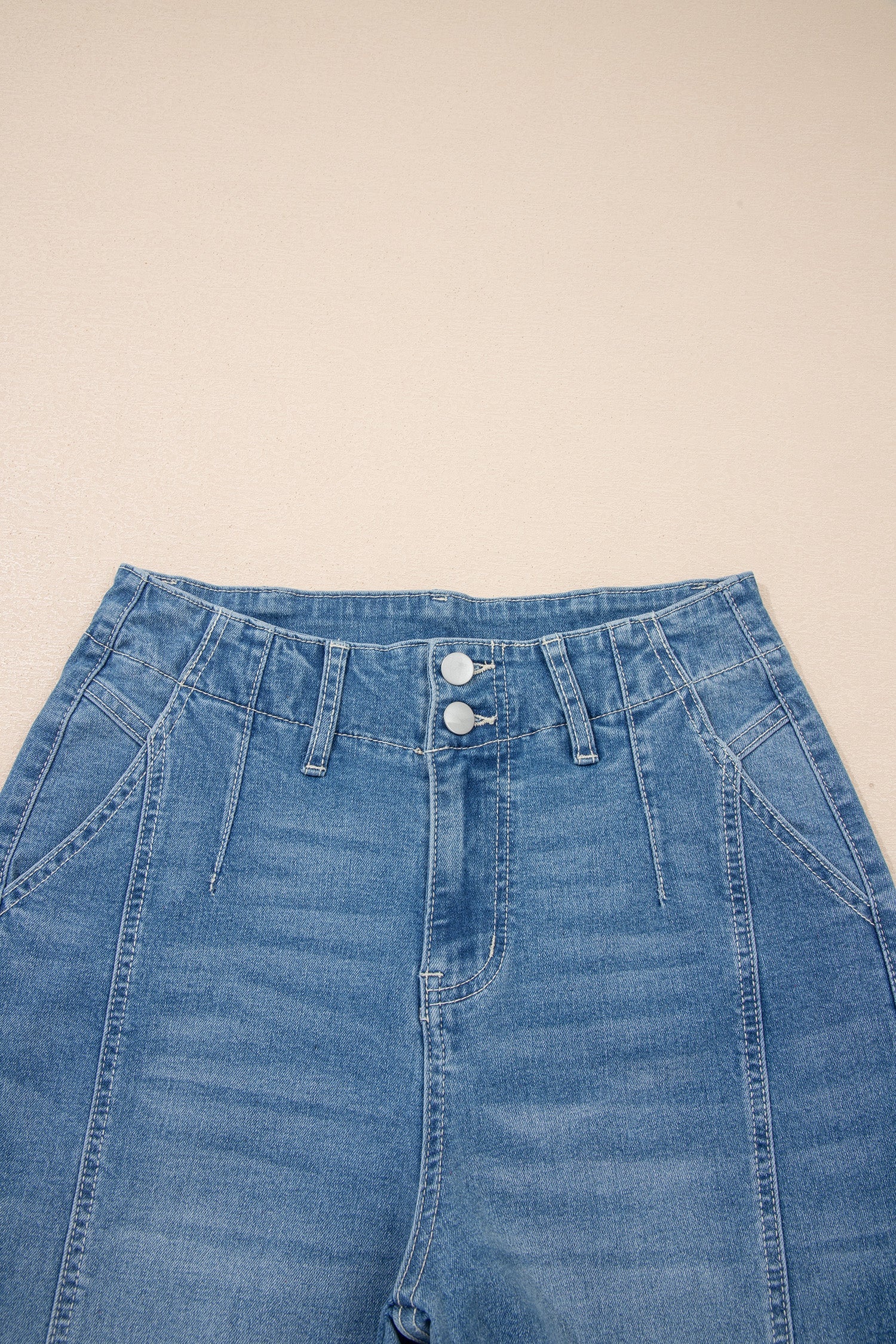 Medium Wash Denim High Waist Barrel Leg Jeans