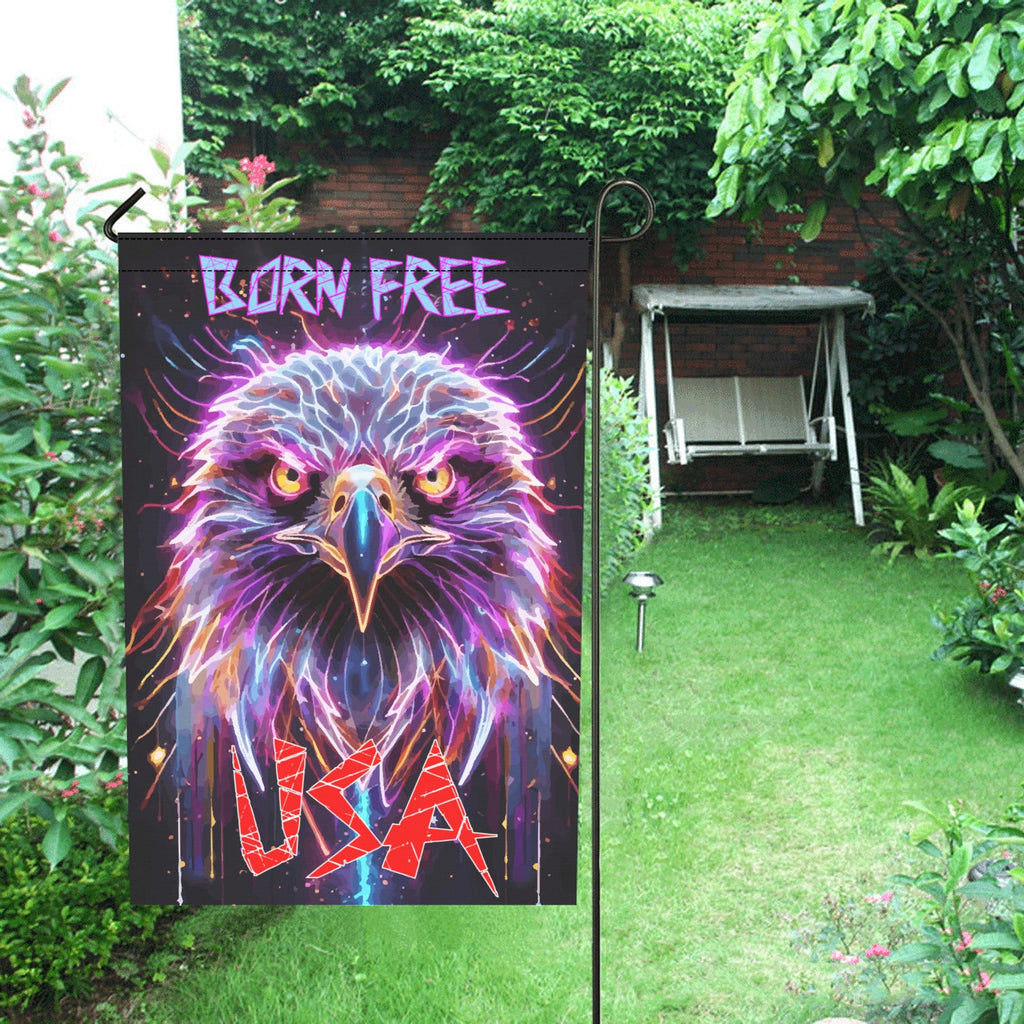 Born Free USA Electric Bald Eagle Garden Flag - 12" x 18" (Made in USA)