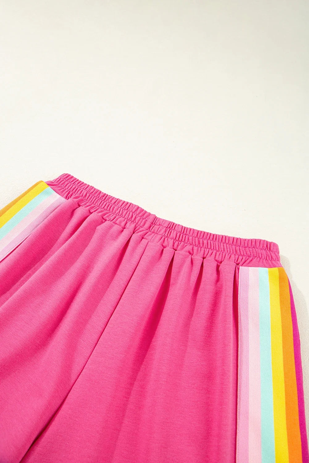 Stripe Short Sleeve Top & Shorts Athleisure Set