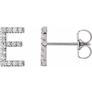 Accented Initial Stud Earrings
