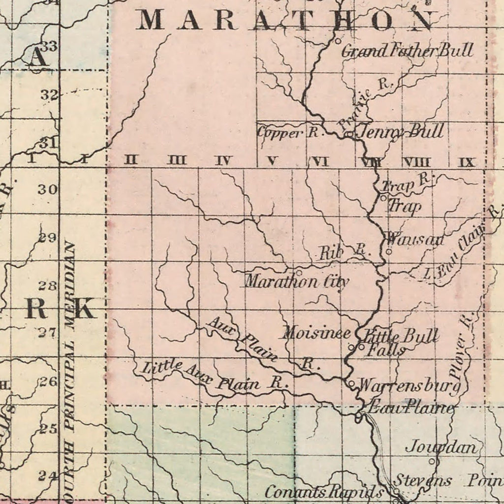 Vintage Map of Wisconsin 1861