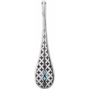 14K White Gold Natural Swiss Blue Topaz & 1/6 CTW Natural Diamond 18" Necklace