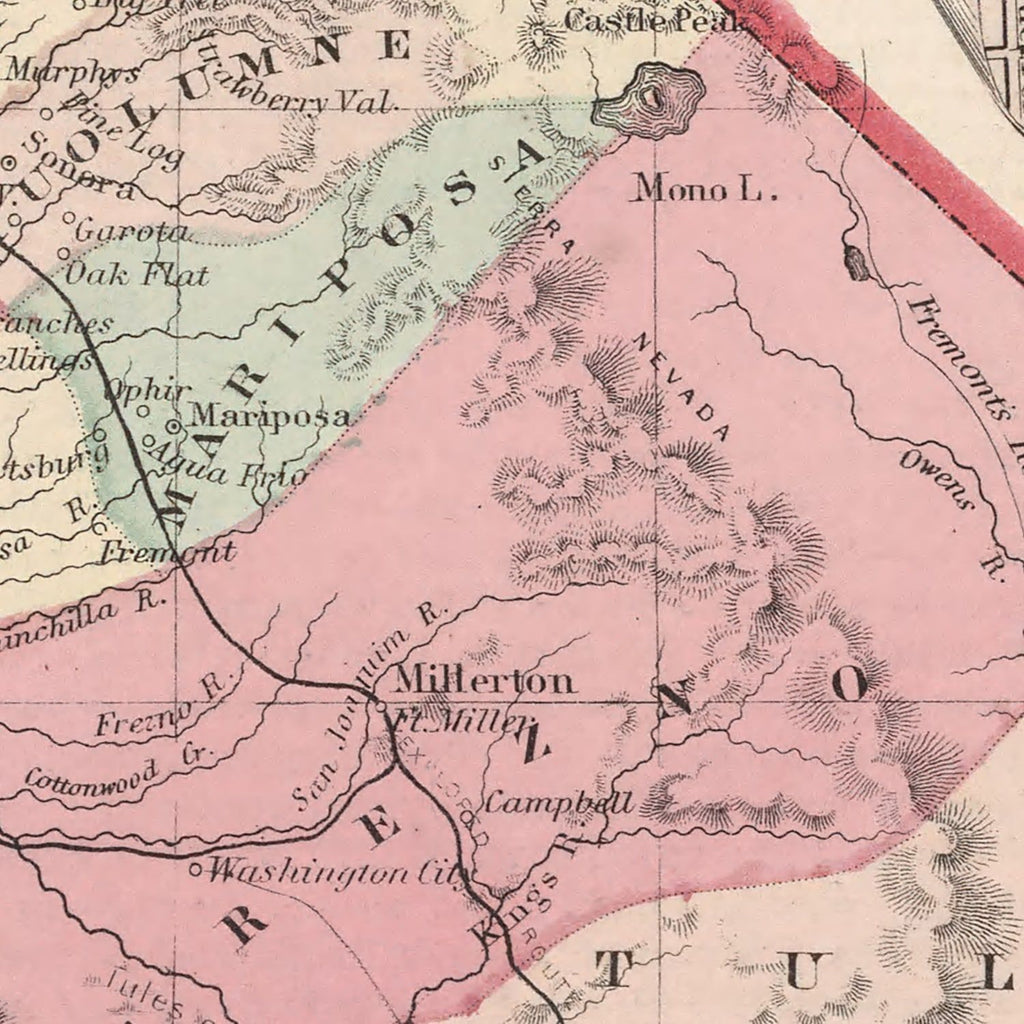 Vintage Map of California 1861
