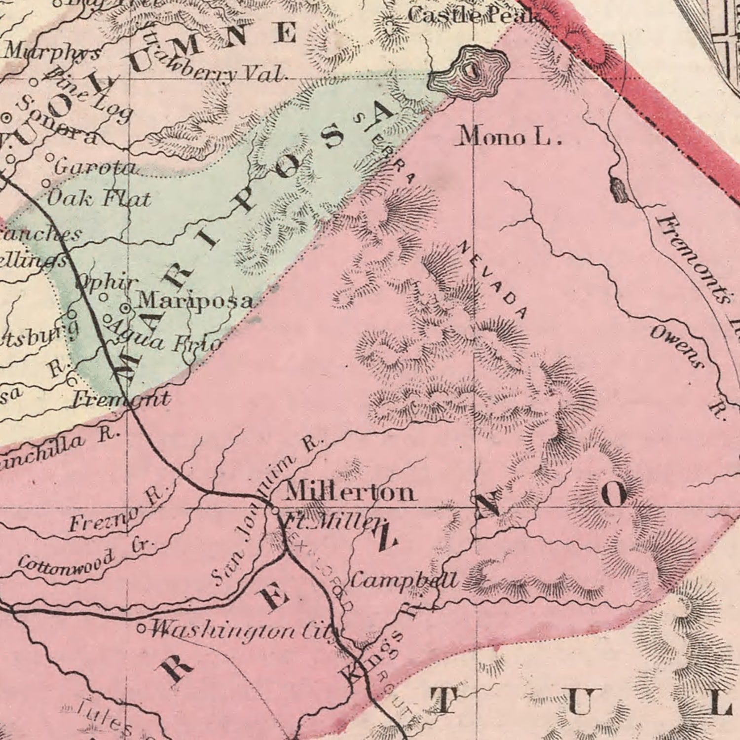 Vintage Map of California 1861