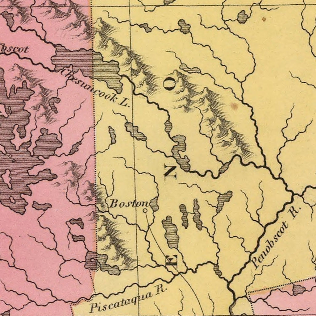 Vintage Map of Maine 1824