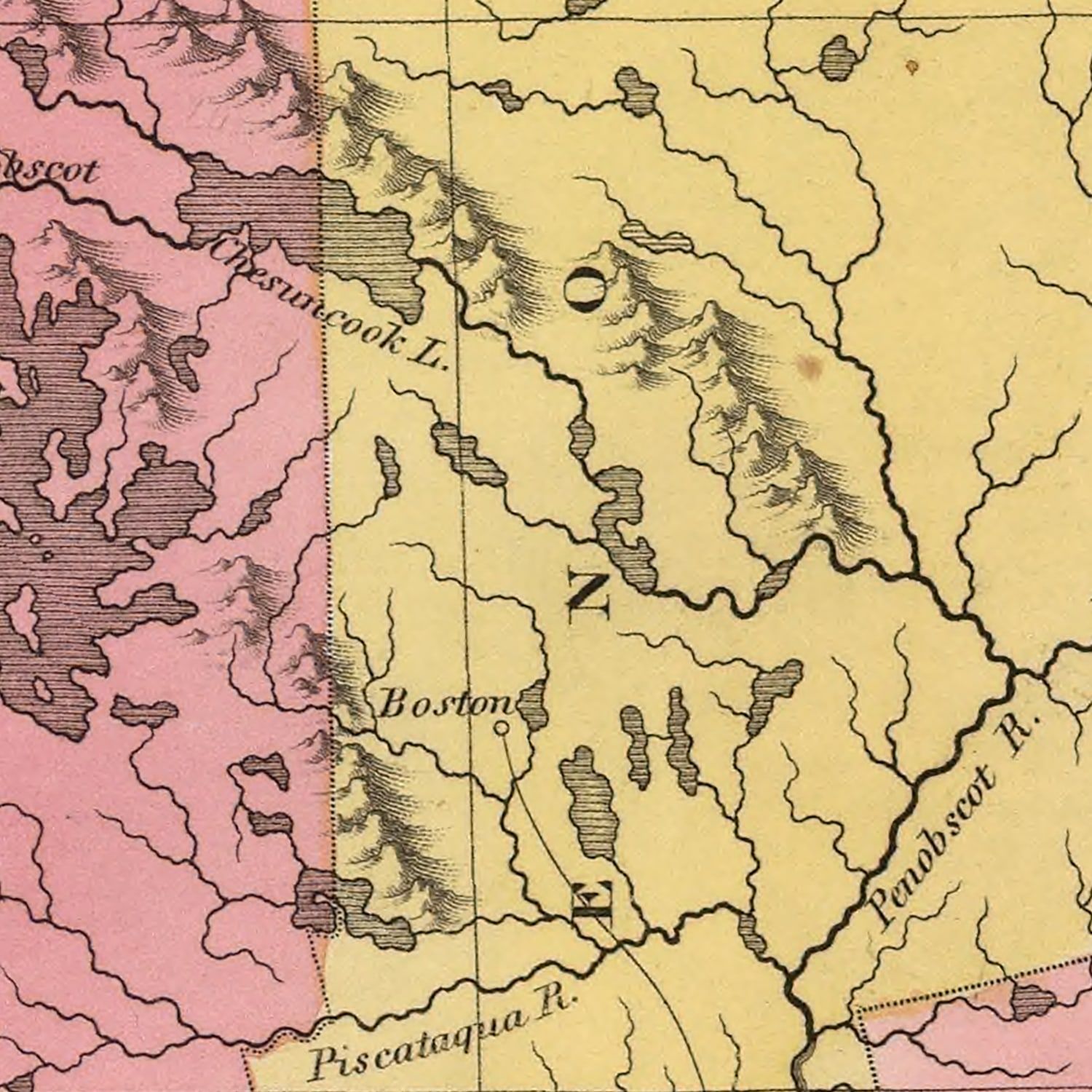 Vintage Map of Maine 1824