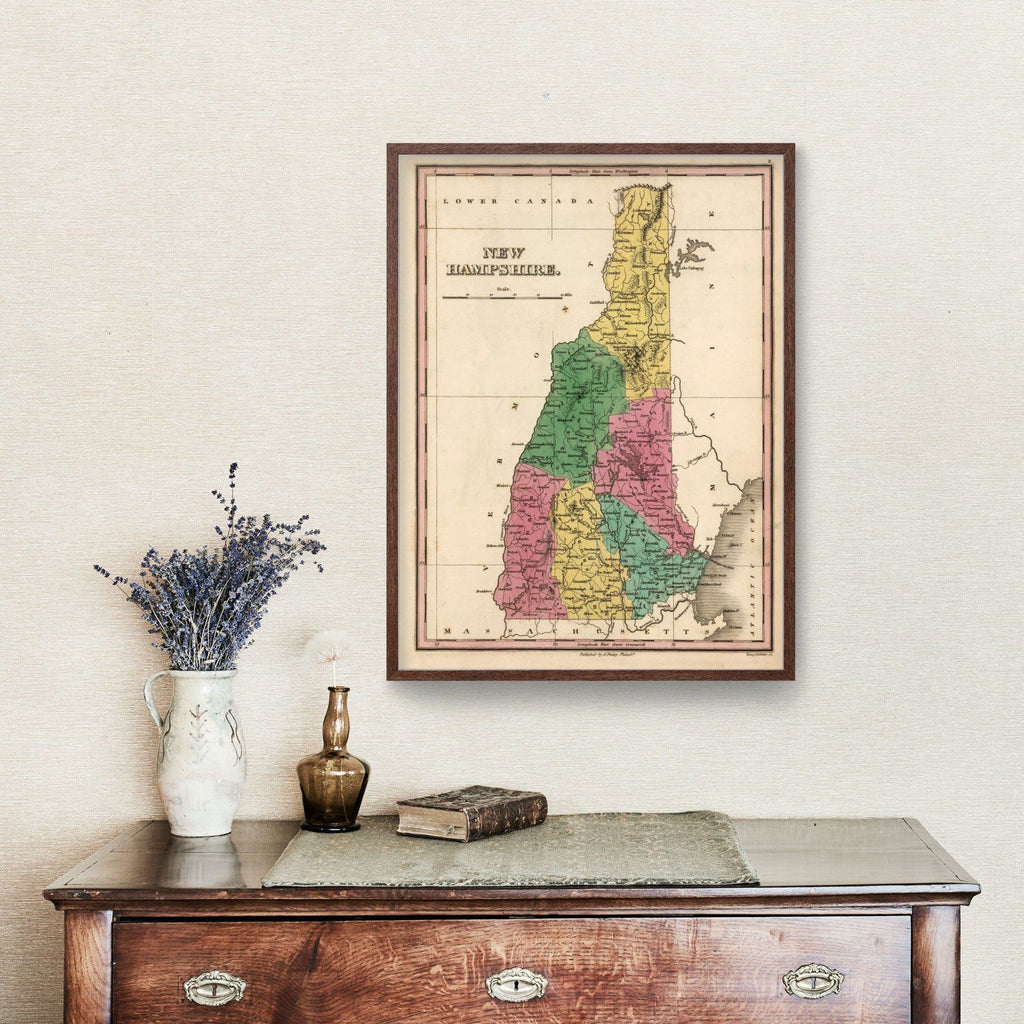 Vintage Map of New Hampshire 1824