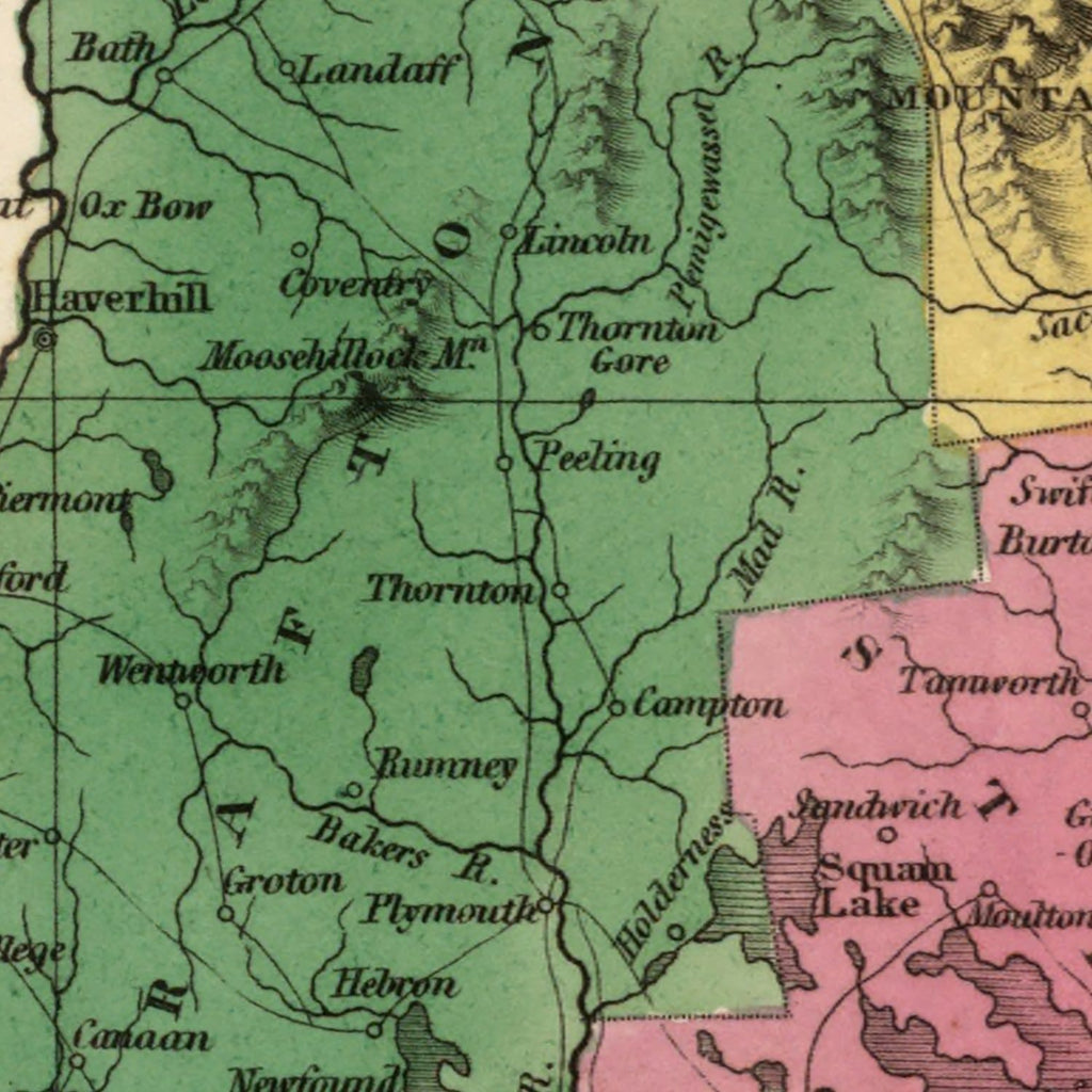 Vintage Map of New Hampshire 1824