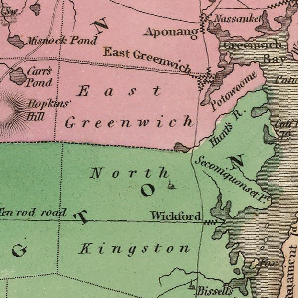 Vintage Map of Rhode Island 1824