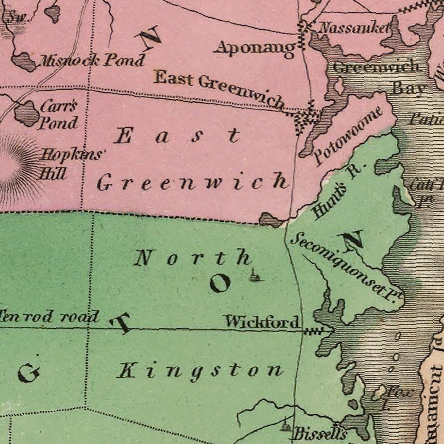 Vintage Map of Rhode Island 1824