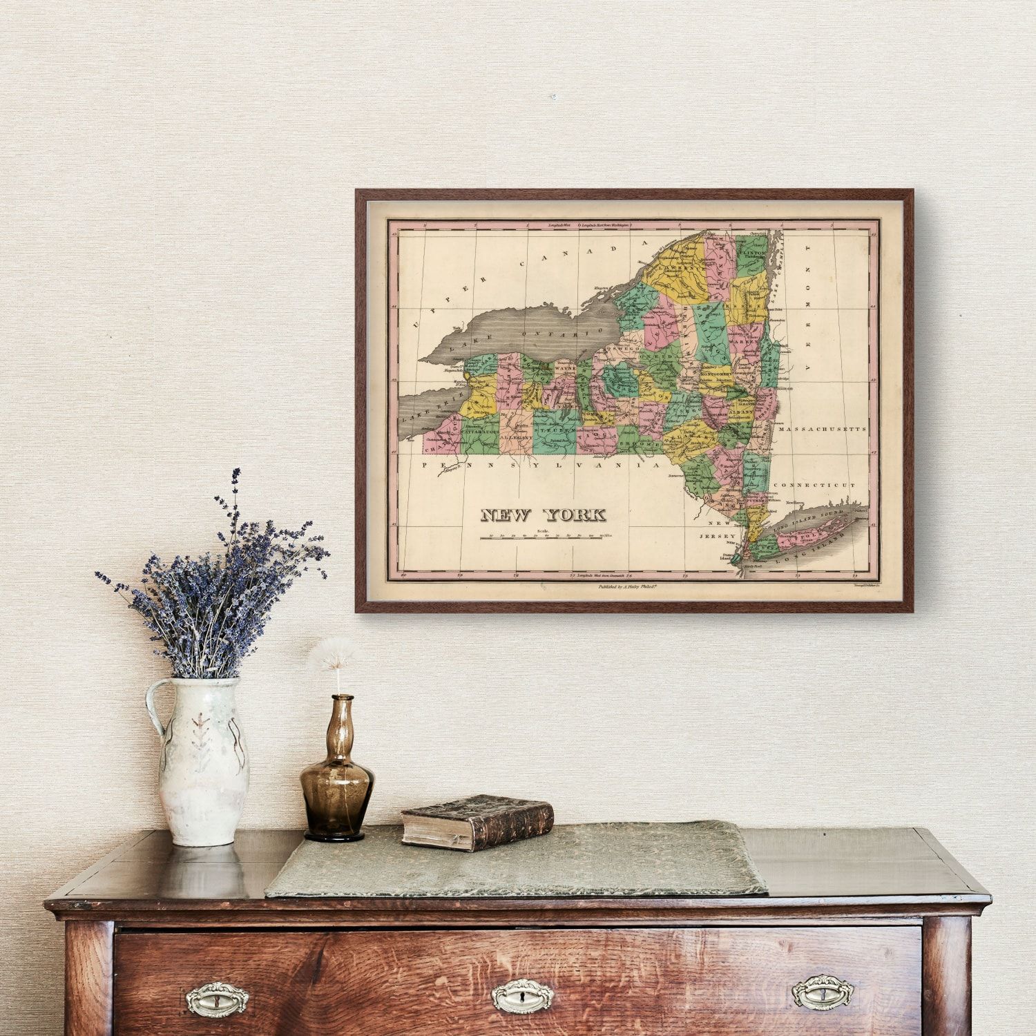 Vintage Map of New York 1824