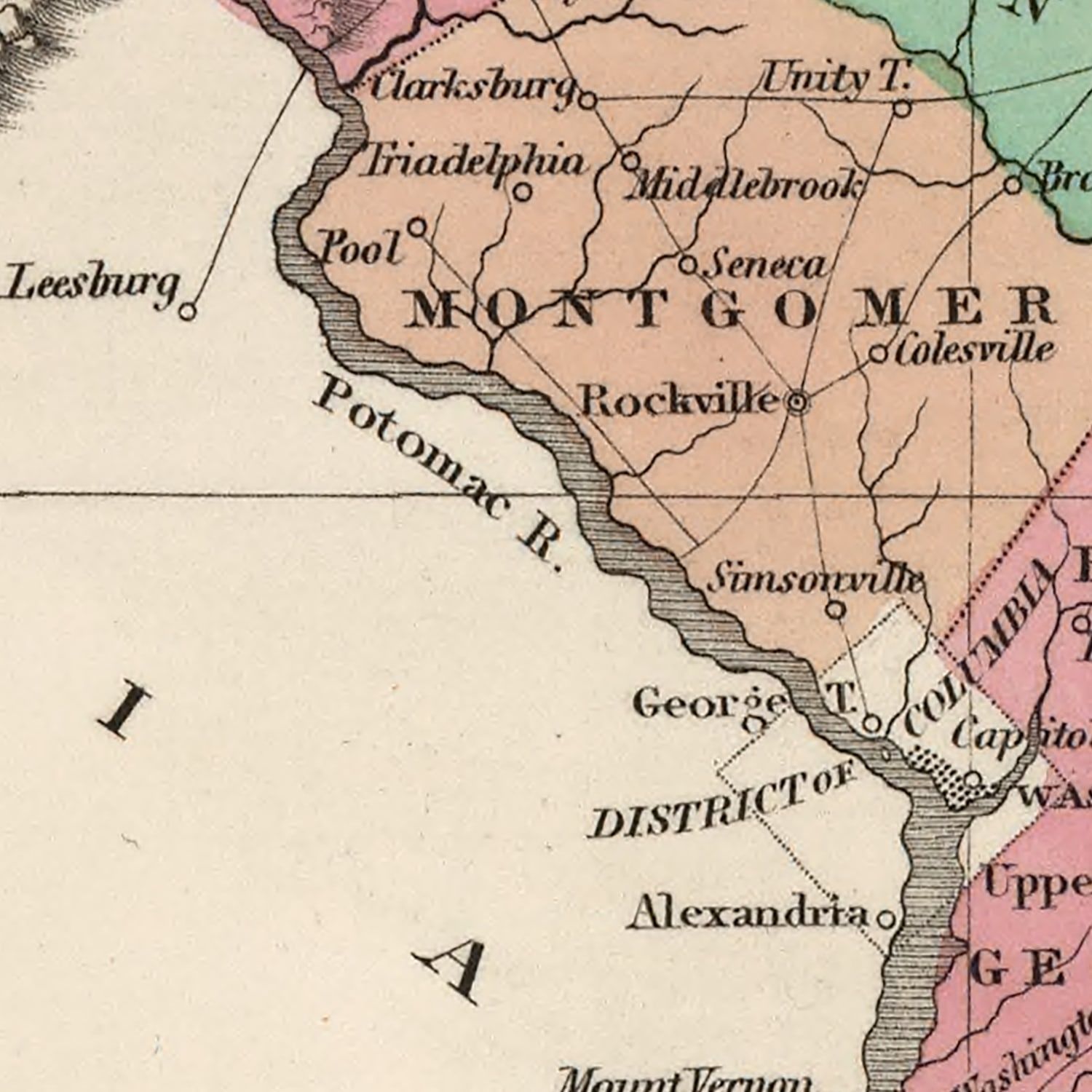 Vintage Map of Maryland 1824