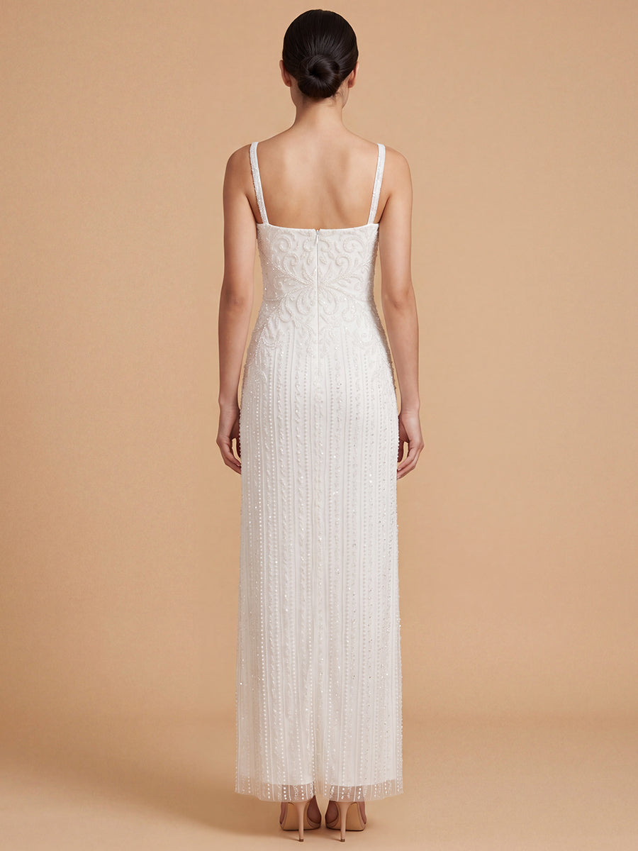 Lara Beaded Spaghetti Strap Sheath Gown | 51226