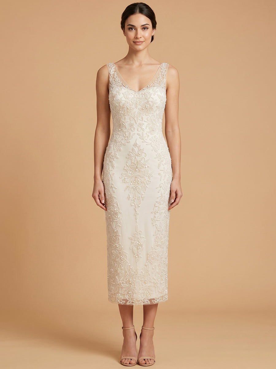 Lara Beaded V-Neck Midi Dress | 51237