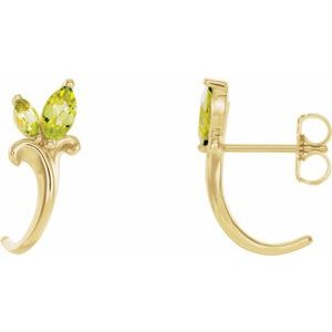 Floral J-Hoop Earrings