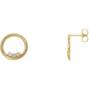 Sterling Silver 1/6 CTW Natural Diamond Circle Earrings – image 4