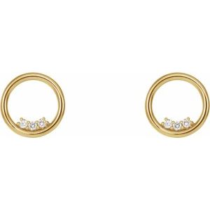 14K Yellow Gold 1/6 CTW Natural Diamond Circle Earrings