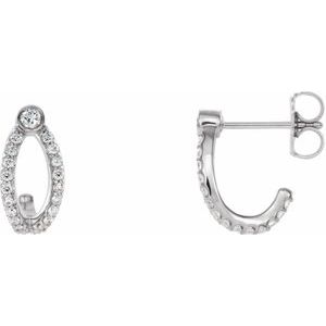 14K Yellow Gold 1/3 CTW Natural Diamond J-Hoop Earrings – image 4