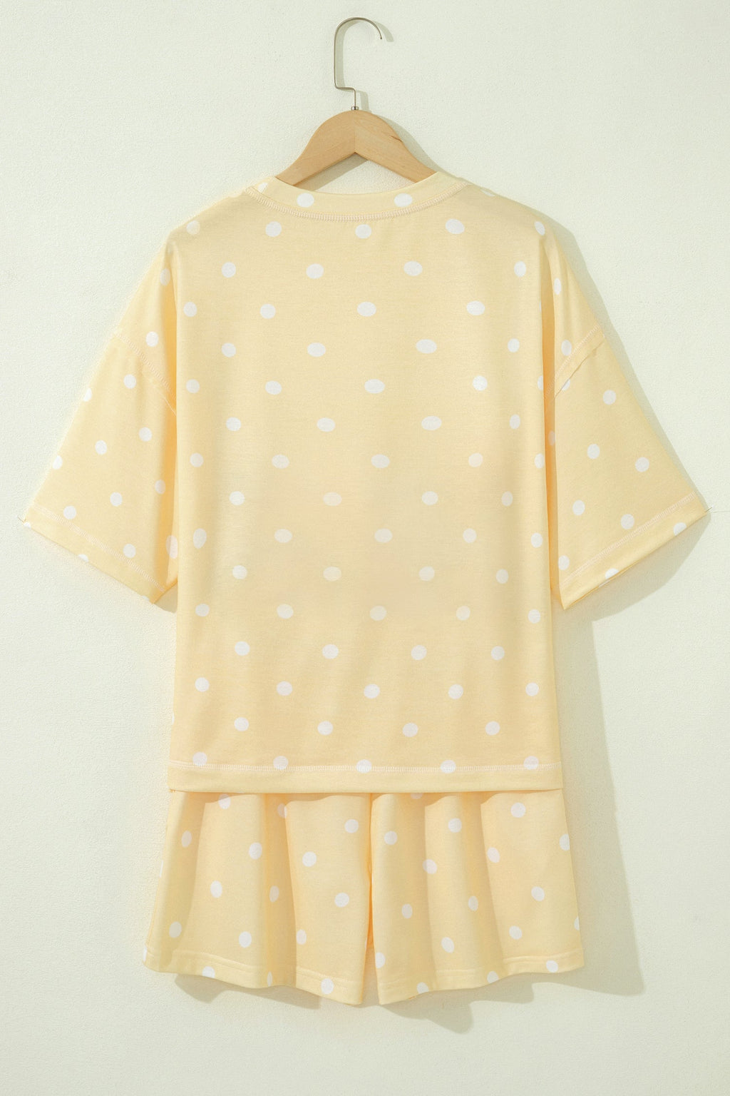 Polka Dot Loose Tee & Drawstring Shorts Set