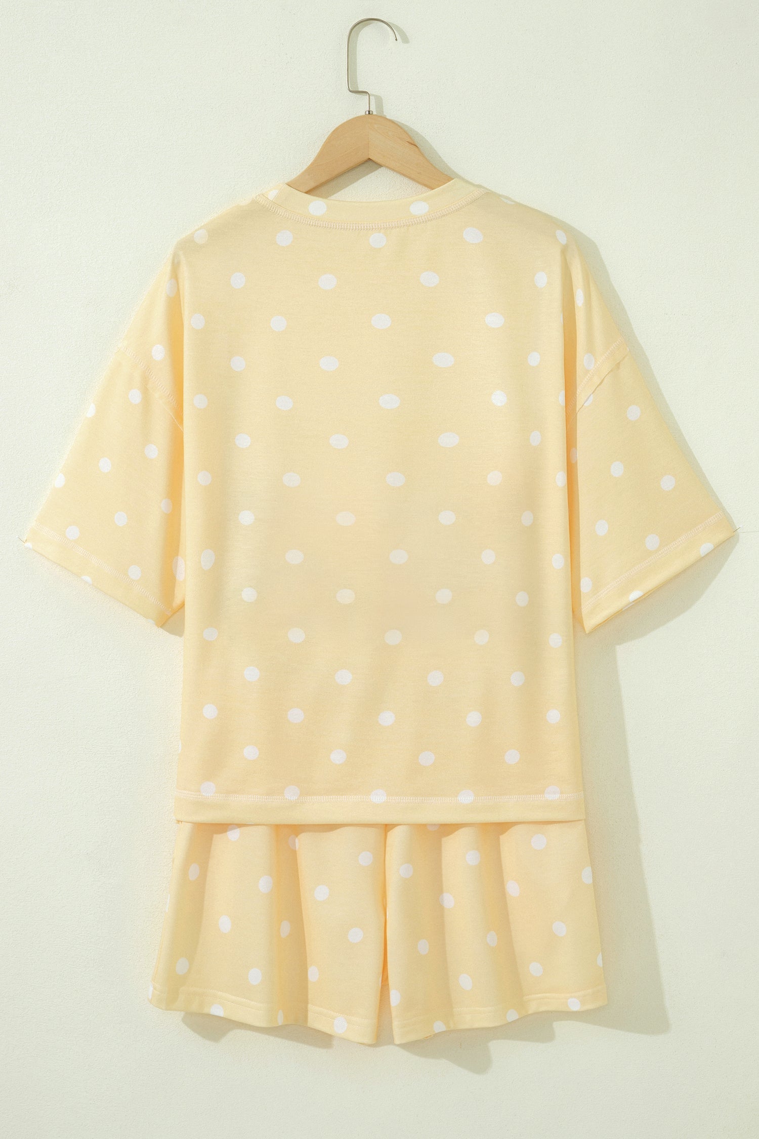 Polka Dot Loose Tee & Drawstring Shorts Set