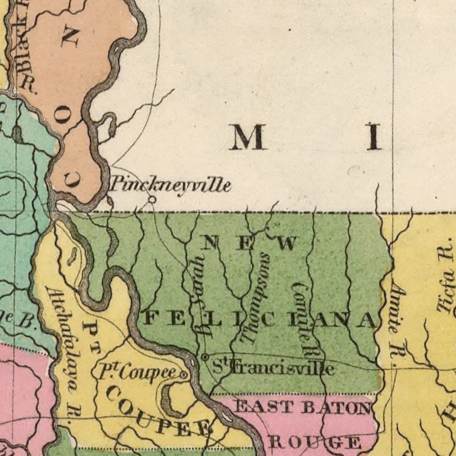Vintage Map of Louisiana 1824