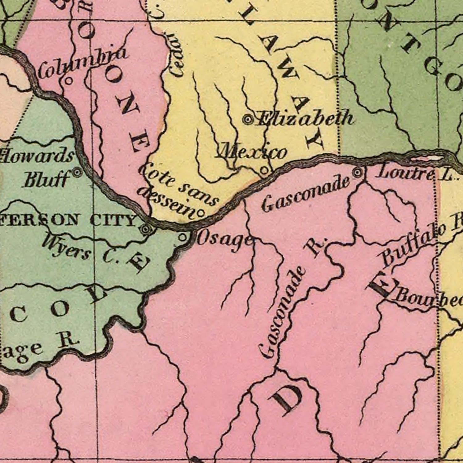 Vintage Map of Missouri 1824