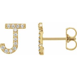 Accented Initial Stud Earrings
