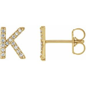 Accented Initial Stud Earrings