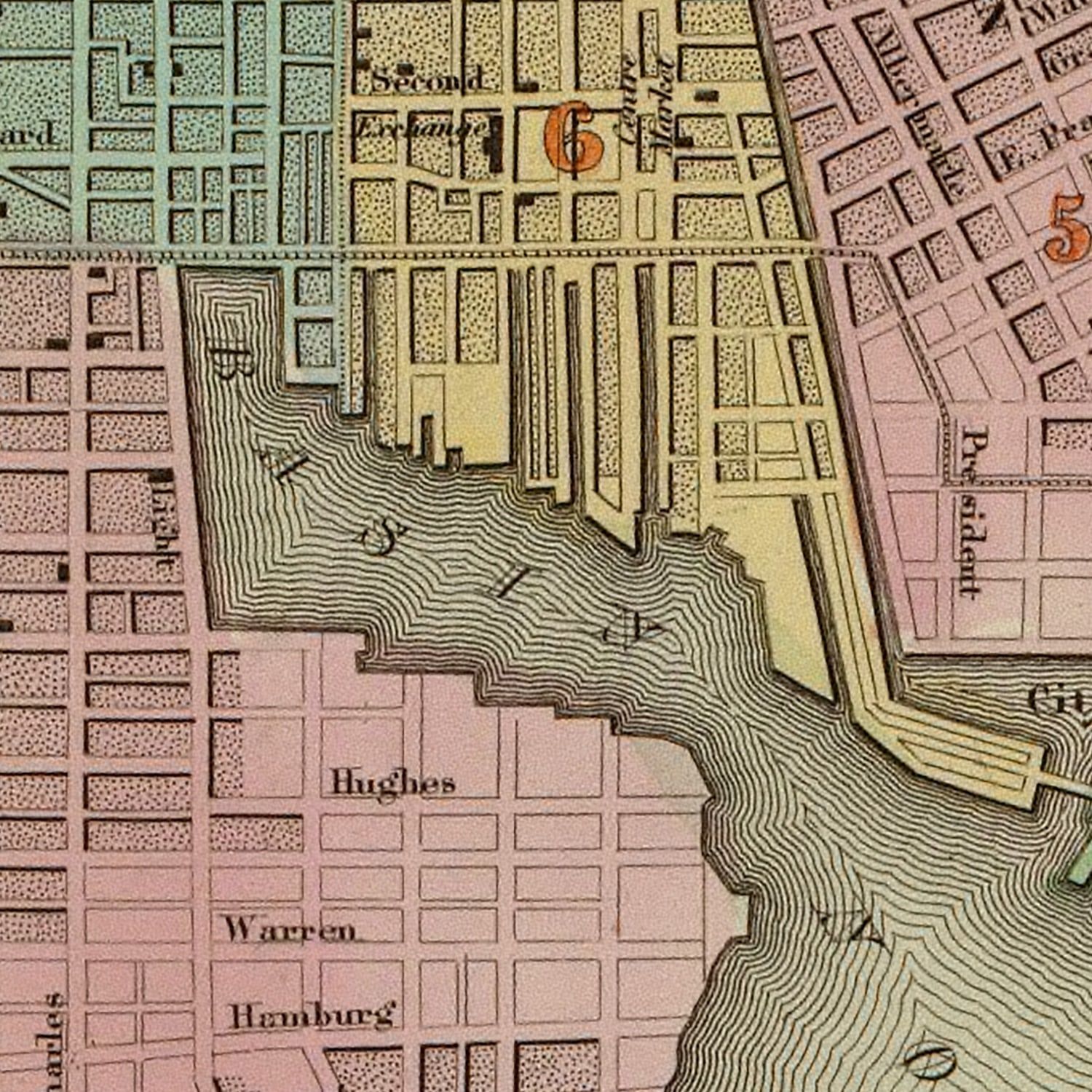 Vintage Map of Baltimore, Maryland 1838