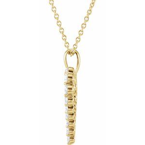 14K Yellow Gold 1 CTW Natural Diamond Heart 18" Necklace